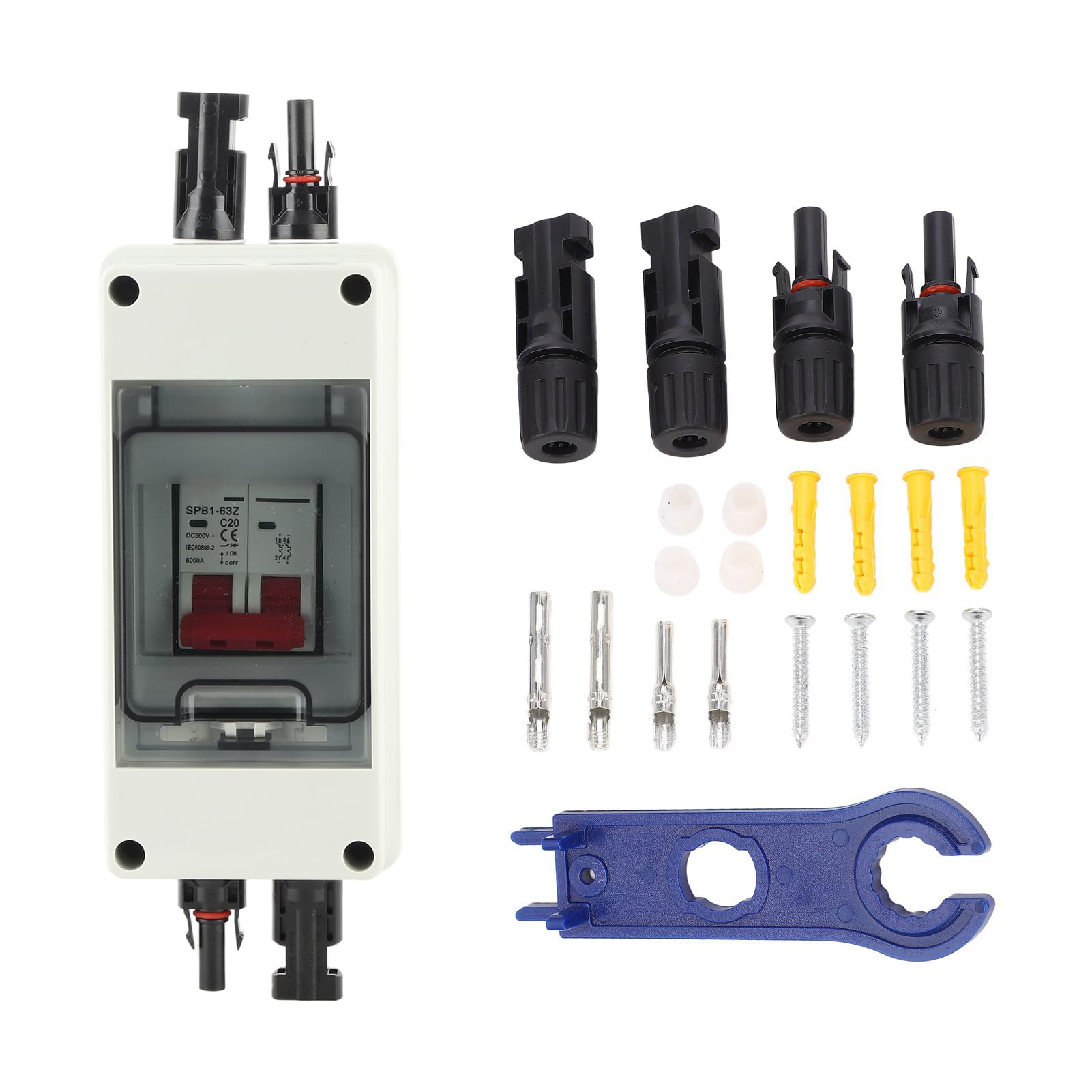 ソーラーパネル切断スイッチ DC500V 20A IP65防水 回路保護 オンオフグリッド RV キャンプ 自宅用太陽光発電システム適用