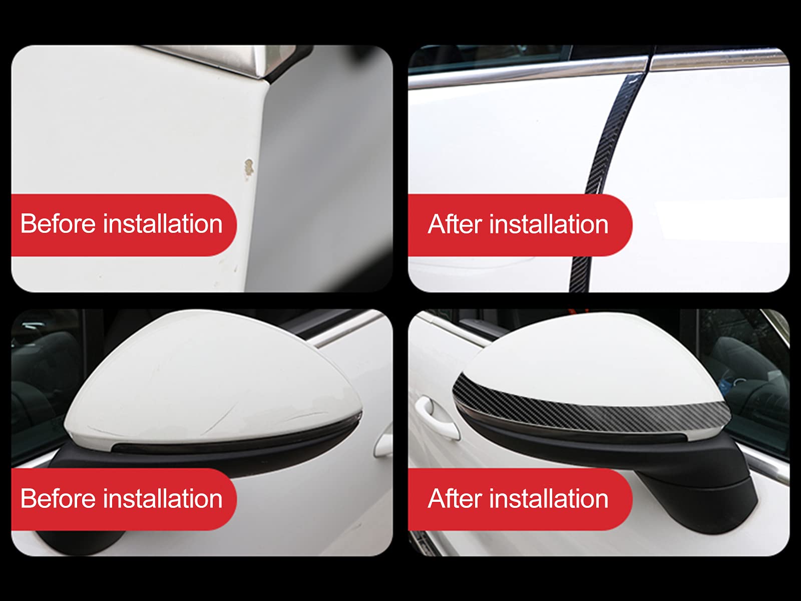 5D Fibra Di Carbonio Rivestimento Adesivo Car Sticker Auto 10cmX10m, Protezioni Per Davanzali Per Porte Auto In Fibra Di Carbonio Universali Autoadesive Per Auto Protettive (Fibra di carbonio nera)