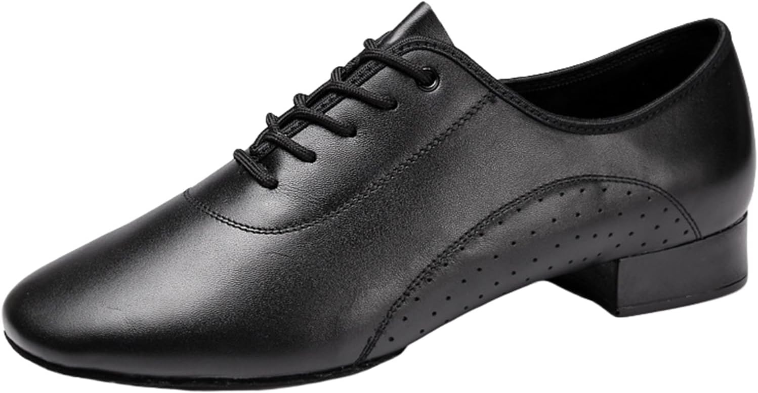 Men's Modern Dance Shoes Latin Ballroom Split Sole Oxford Shoes Low Heel Breathable for Indoor Outdoor