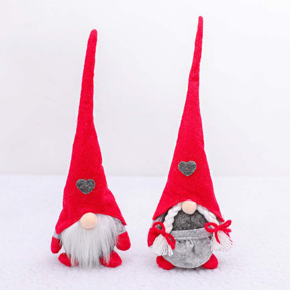 Hilif Christmas Gnomes Plush Knitted Santa Doll, Handmade Xmas Gonk Dwarf Elf Figurines Tabletop Decoration,Household Home Faceless Dolls Gifts Ornaments,Holiday Table Fireplace Decorations