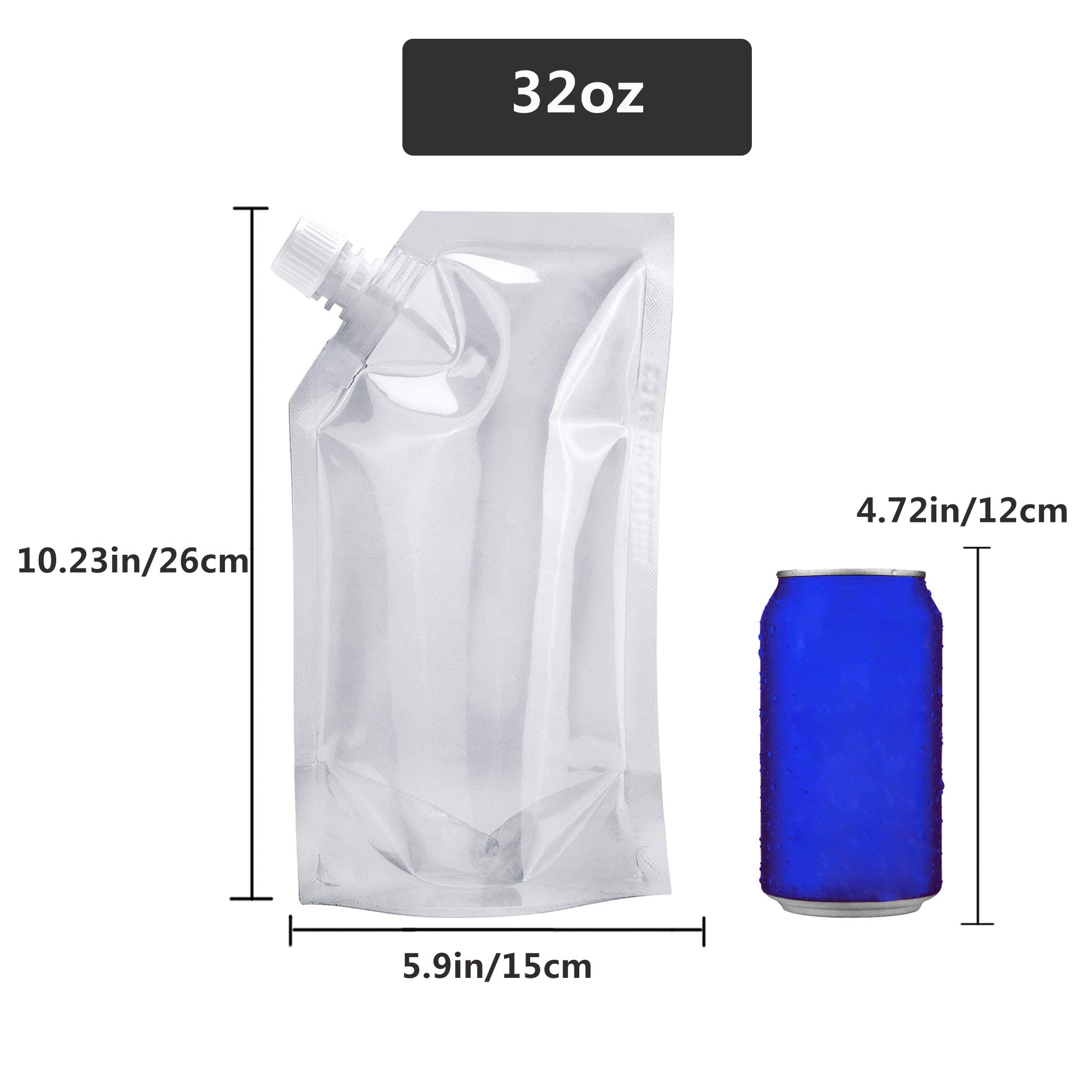 Concealable Flask Kit – 5 Pack Reusable 32oz Liquor Pouches, Leak Proof & BPA Free For Travel - View #9