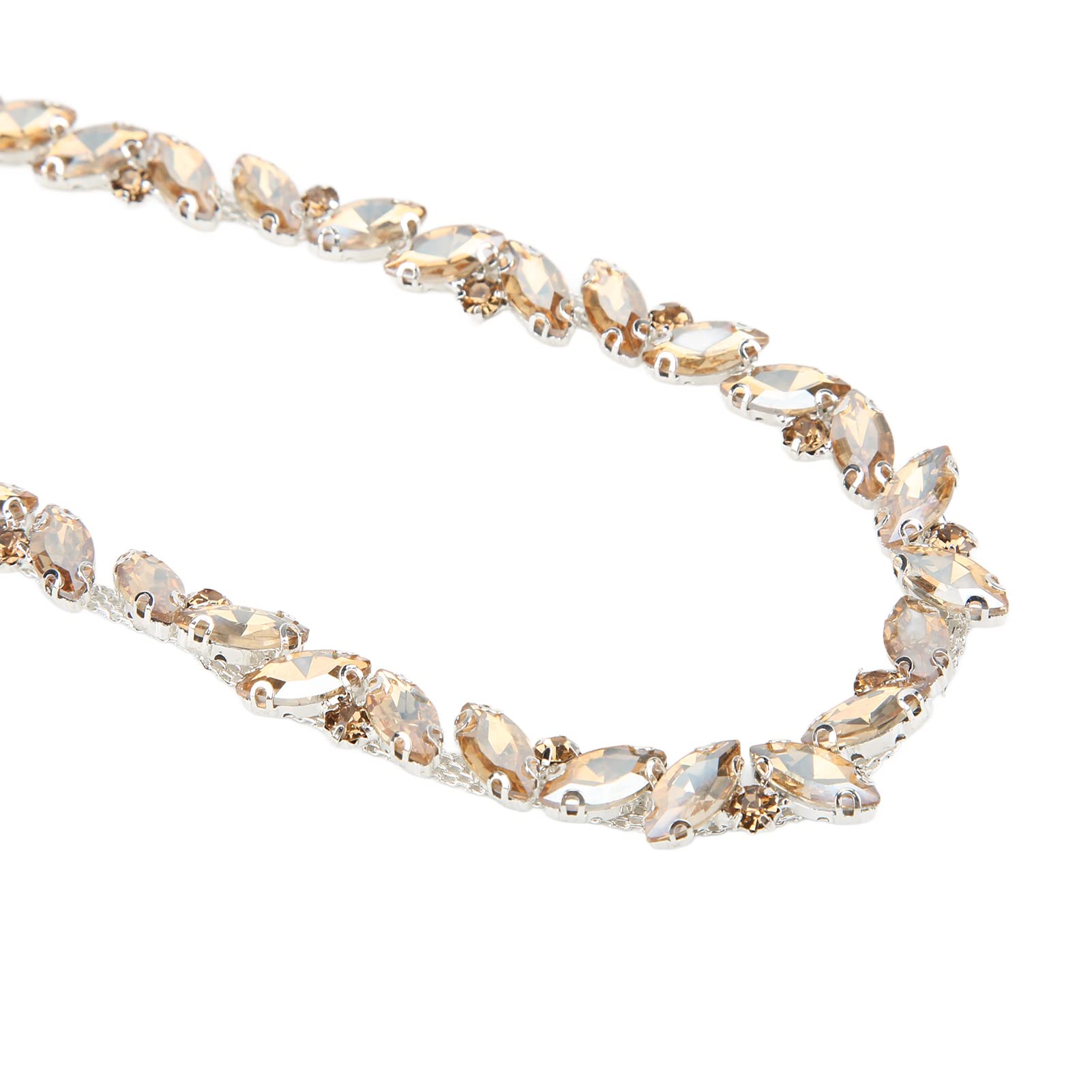 1 Metro Catena di Strass di Cristallo con Strass di Cristallo per Scarpe Fai da Te, Cintura, Borsa, Cappello, Fascia per Capelli (Spumante Oro) - Matrimonio