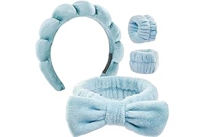 Headbands for Women 4 Pcs Spa Headband and Wristband Set - Headband...