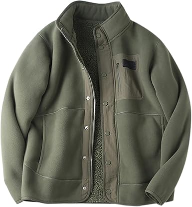 Amazon.com: ZYXTIM Men's Polar Fleece Shirt Jacket Full-Zip