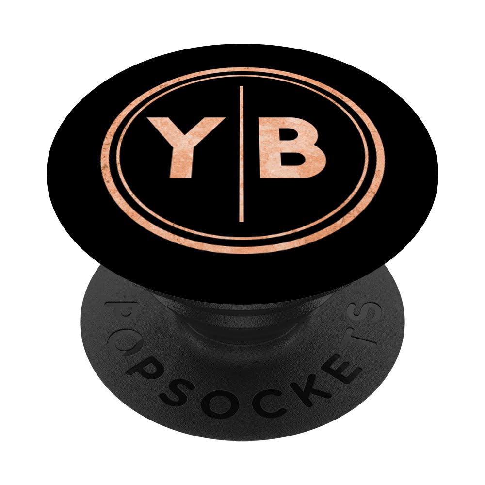 YB Monogram Gift Two Initials YB Monogram PopSockets Grip and Stand for Phones and Tablets