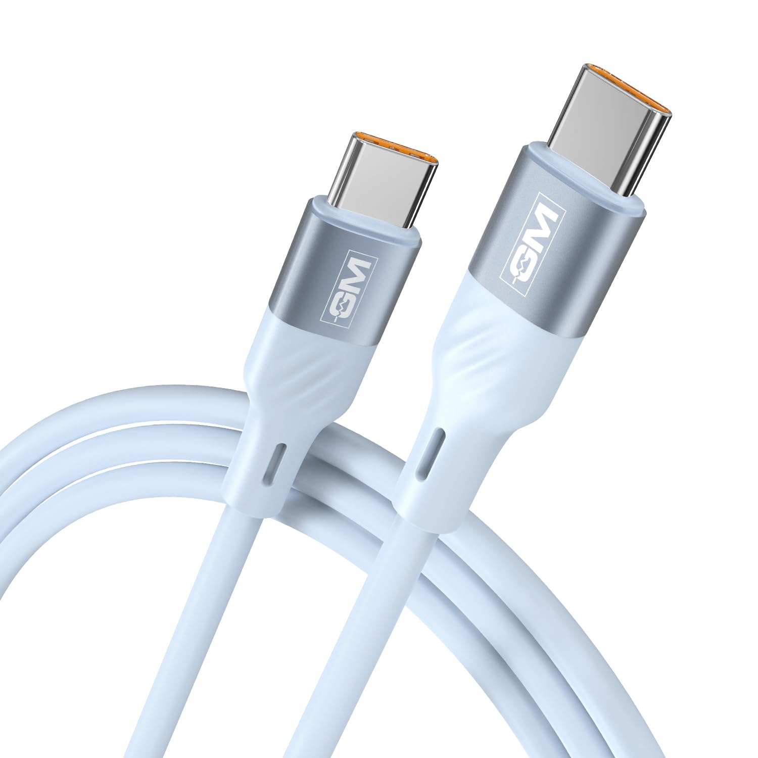 GM G+ 100W Silicon Line Body 150cm Cable | Flexible Silicone Line Body | PD 3.1 Type-C Cable | 480Mbps Data Transfer | Durable Aluminium Connectors for Laptop, MacBook, iPad & Smartphones - Blue-picture-32