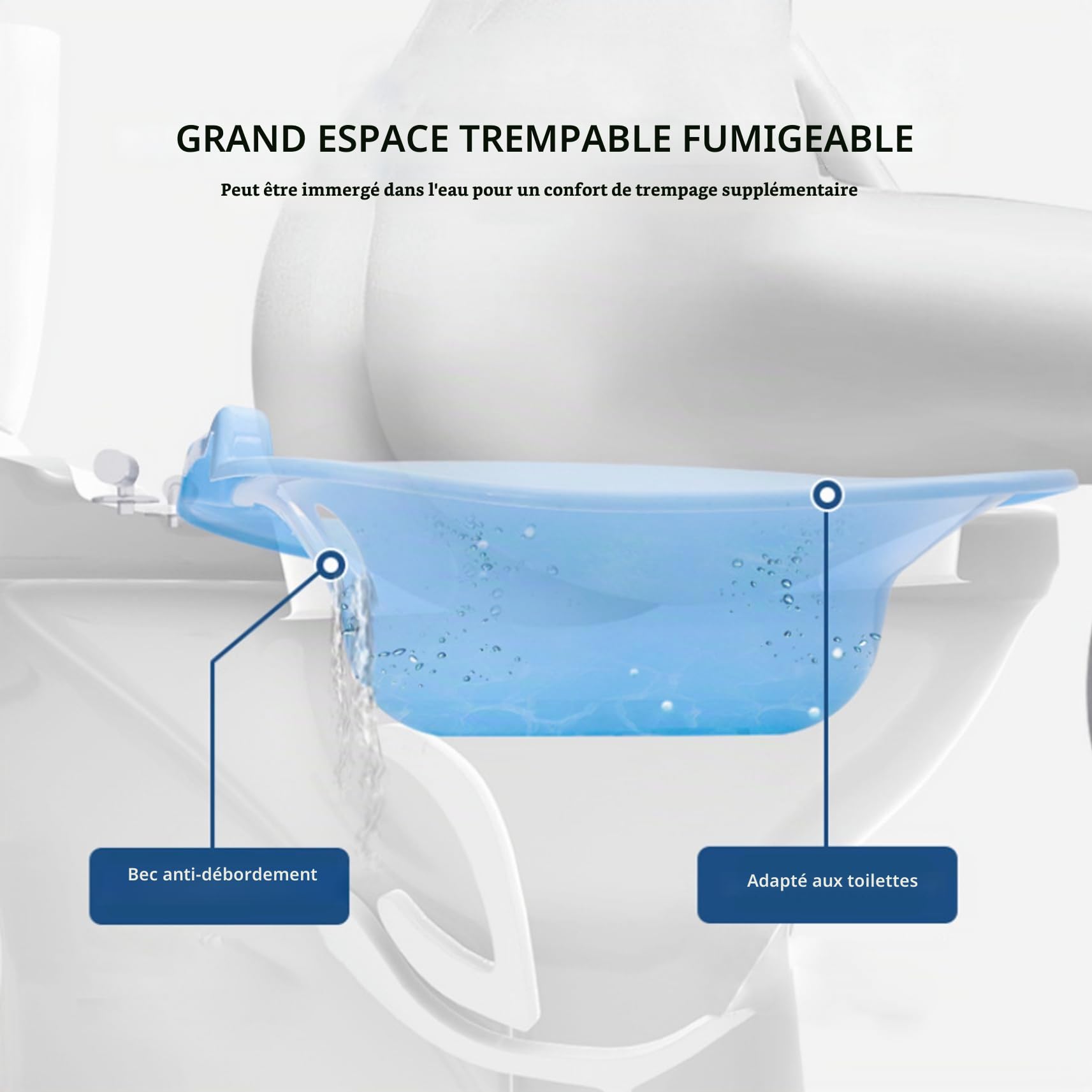 Baignoire de sitz Pliable pour Les Toilettes, bassin de Bain Sitz Portable pour trempage par siège pour Les Toilettes baignoires périnéales pour Un soulagement hémorroïdal