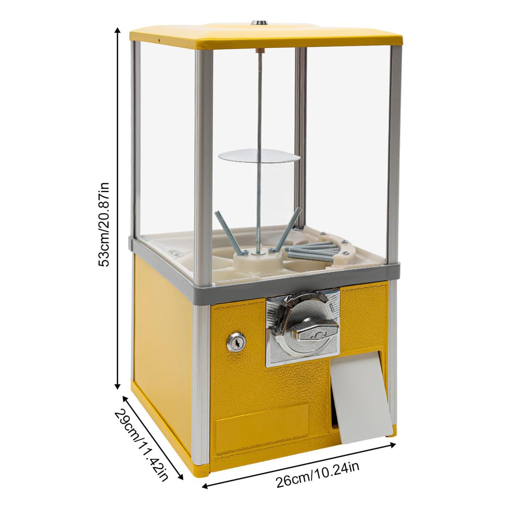 Kapselautomat, MüNzbetriebener Kaugummi-SüßWarenspender, Automatischer Kapselautomat FüR EinzelhandelsgeschäFte, FüR 4,5–5,5 Cm FüR SpieleläDen,Yellow