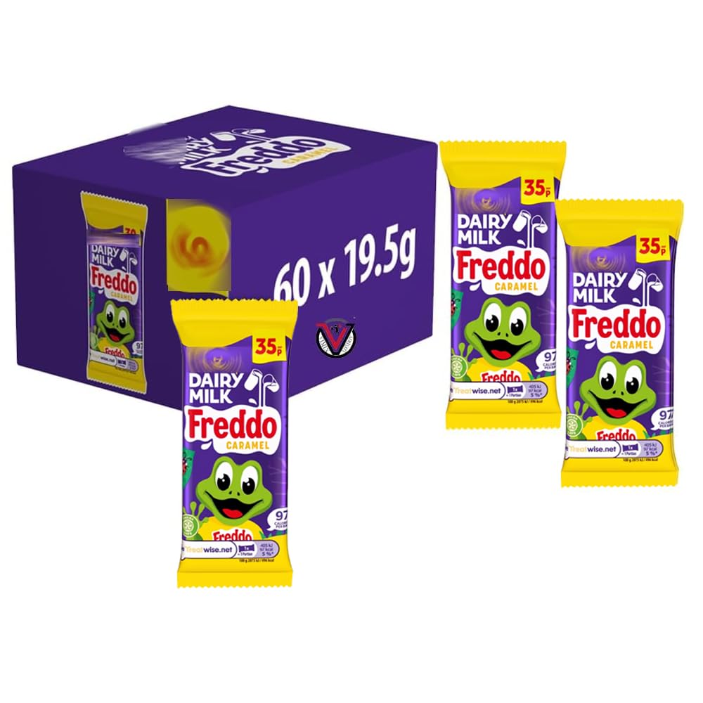 Dairy Milk Freddo Caramel Chocolate Bar 19.5g x 60 Bars 39p PMP - Full Box | VIMIX