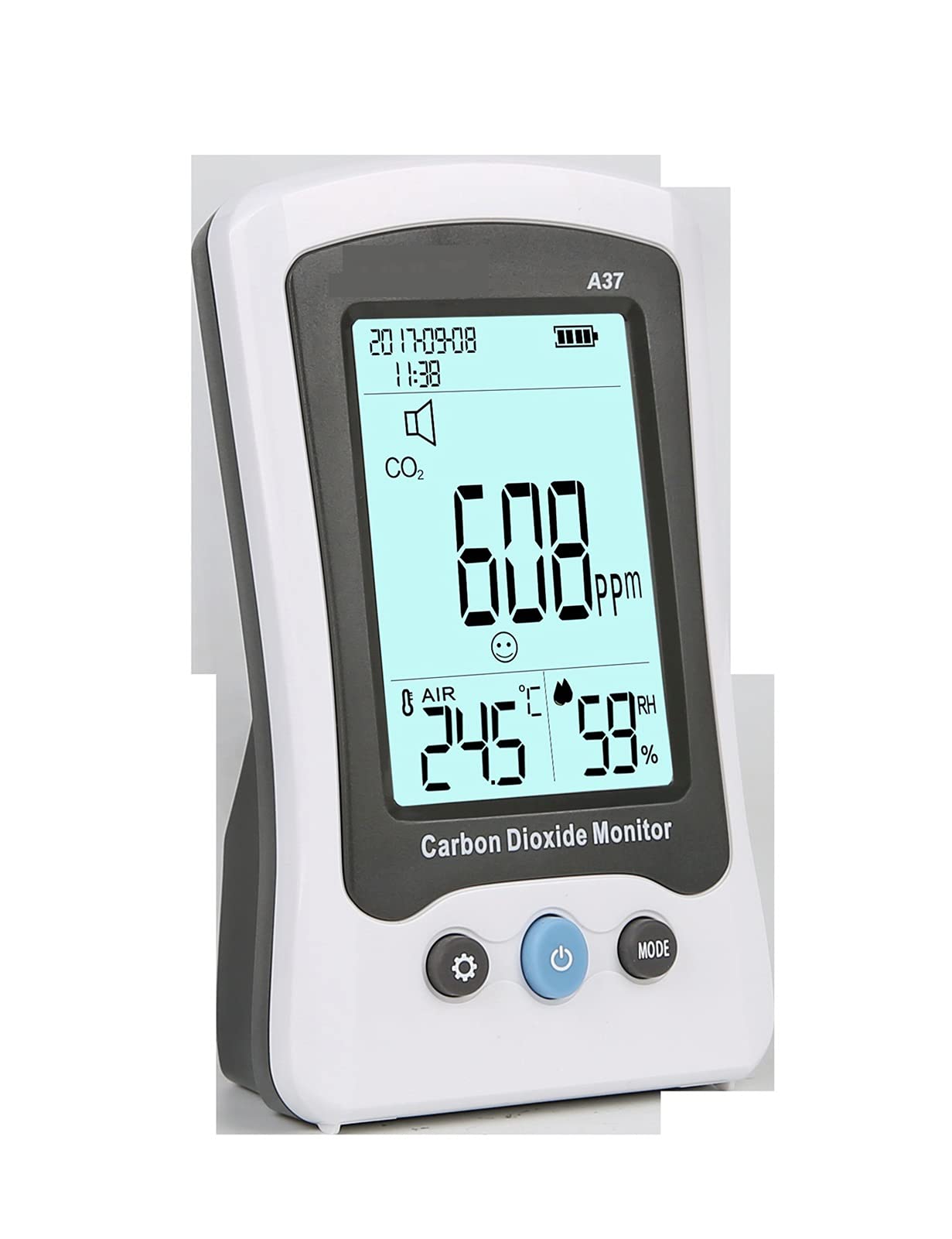 Llawqsm One Color Gas Detector, A37 Household Air Quality Monitoring Tester C02 Detecting Carbon Dioxide Detector