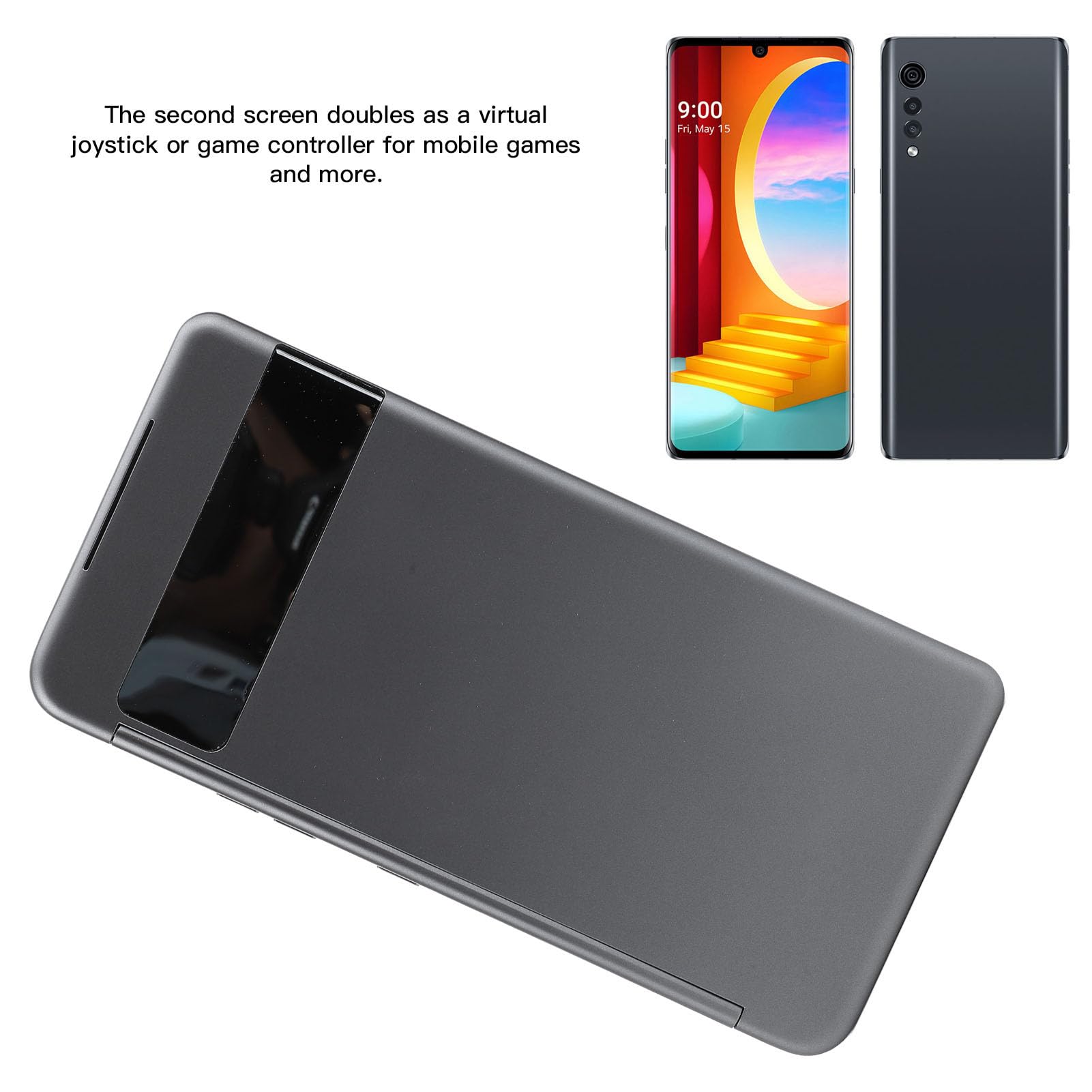 Cryfokt Versatile Dual Screen Phone Case for Velvet 5G and G9 with (GRAY)