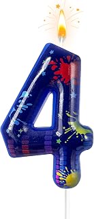 Video Game Birthday Number Candles, Escalate Game Theme Party Decorations, Music Rhythm Theme Candles, Painted Birthday Candles, Boys and Girls Birthday Supplies(4)