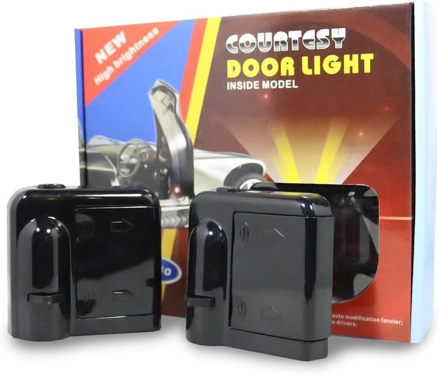2Pcs 3D Car Door Step LED Welcome Logo Shadow Ghost Light Projector Lamp, No Drill Car Ghost Light Car Door Courtesy Lights Logo Fits All Car Models