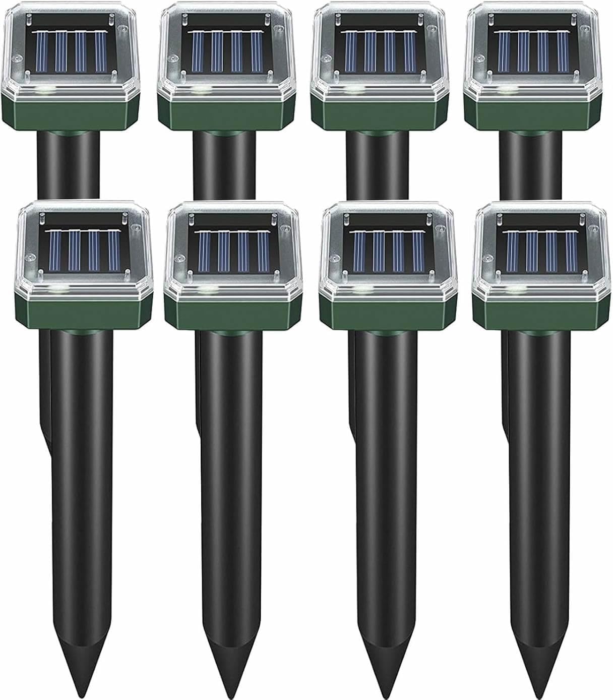 Mole Repellent Solar Powered, 8 Pack Waterproof Ultrasonic Gopher Vole Repellent Outdoor, Rat, Squirrel, Skunk, Repellent for Lawn Garden Yard