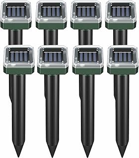 Mole Repellent Solar Powered, 8 Pack Waterproof Ultrasonic Gopher Vole Repellent Outdoor, Rat, Squirrel, Skunk, Repellent for Lawn Garden Yard