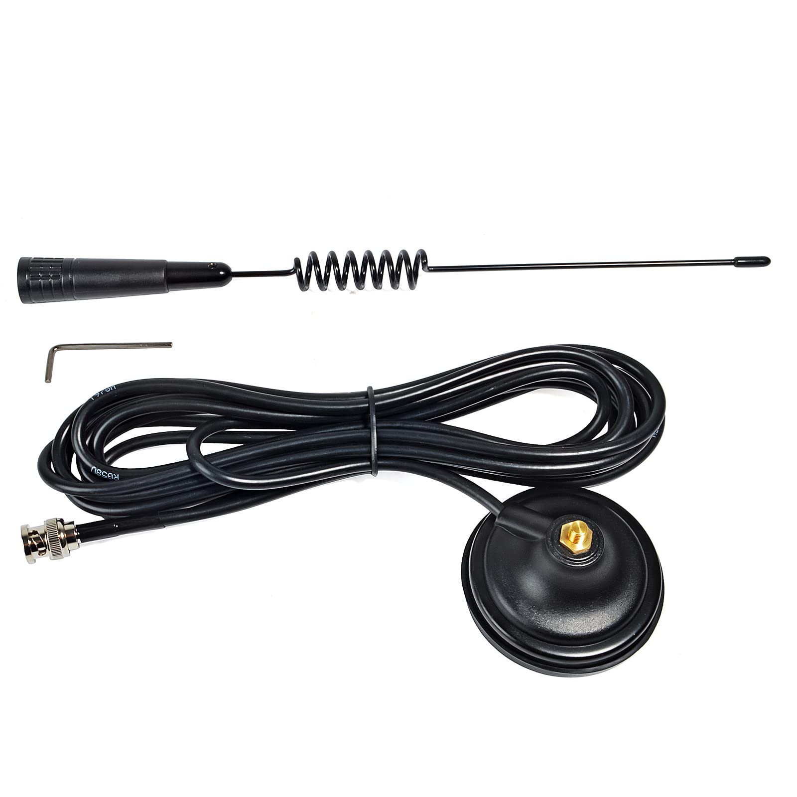 Antena magnetyczna 27 Mhz, CB Antena z podstawą magnetyczną do montażu 2,7 cala, kabel 4 metra RG58 do Cobra Uniden Midland President Randy Transceivers (BNC-męski)