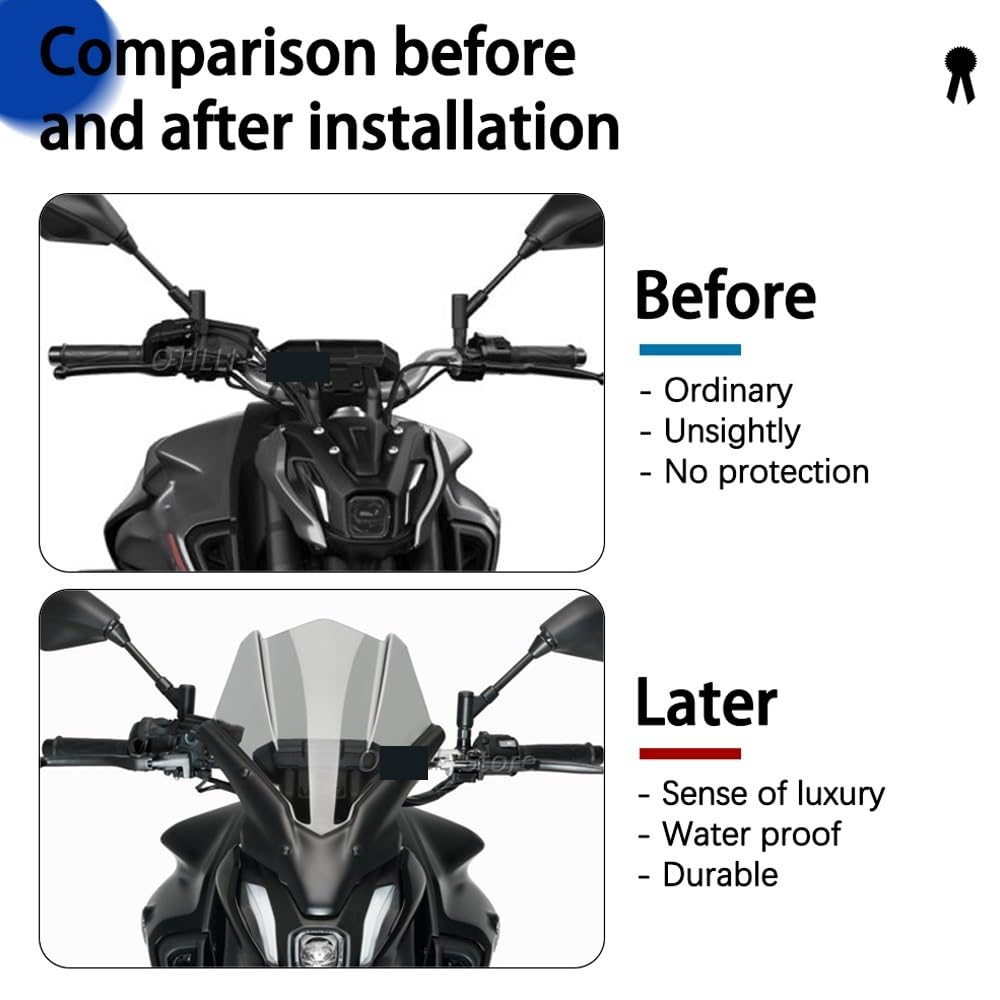 Windschutz Visier Für Yamaha MT-07/FZ-07 (2021-2023) - Aus PC, Klar Oder Dunkelrauch, Einfach Montierbar