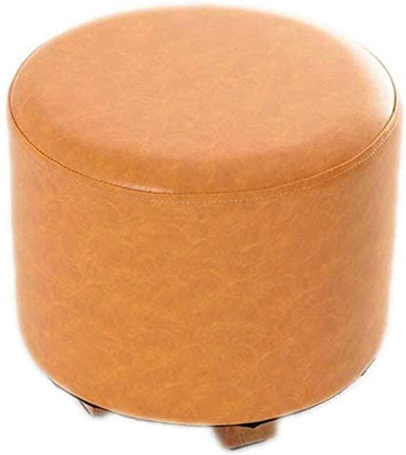 Repose-pieds ottoman noir et orange en bois pour salon