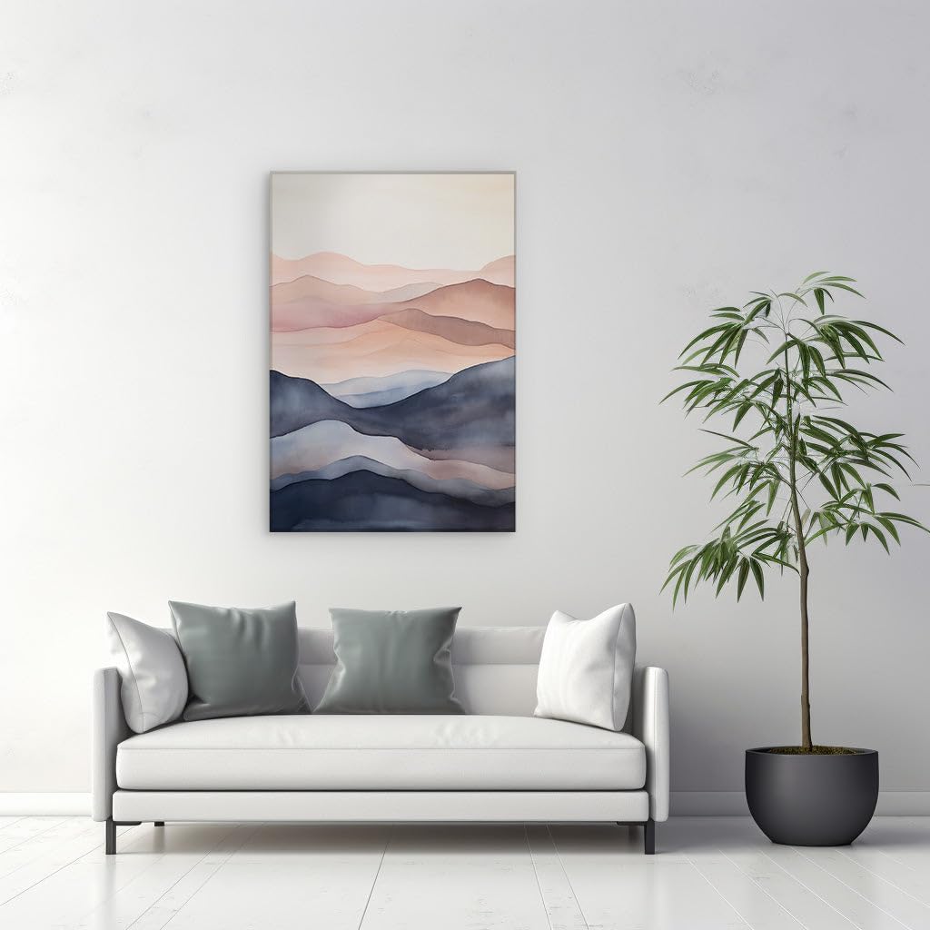 Canvas for Living room. Whispers of the Earth: Tranquility in Abstract Landscapes, 27 x 18 inch Canvas Wall Art - Contemporary Masterpieces - Modern Home Decor