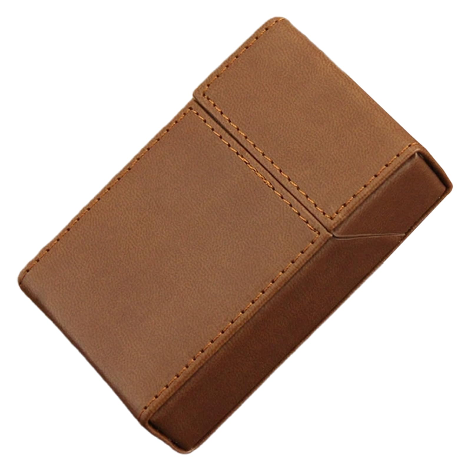 ARKCHIU Cigarette Case Leather Cigarette Case with Magnetic Switch Flip Closure, 20 Capacity Brown,One Size