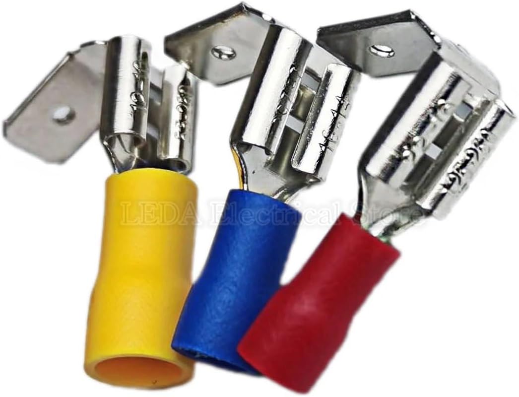 70PCS PBDD terminals series blue yellow red piggy back disconnector Cable Connector wire terminals pre-insulating terminals(Red PBDD 1.25-250)