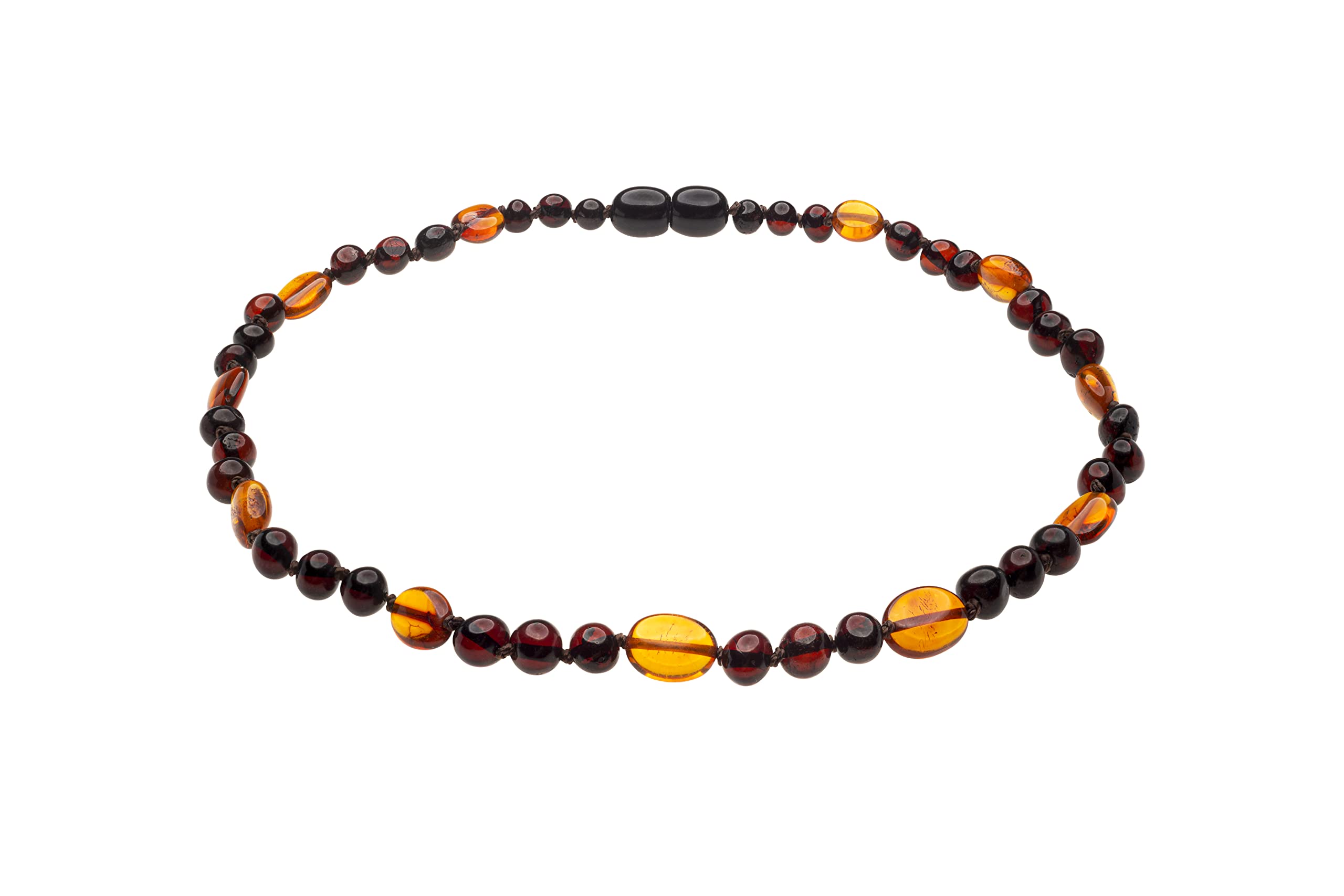 Genuine Amber Necklace From Baltic Sea Made Wit Polished Cherry Polished Cognac 33 cm (13 Inches)