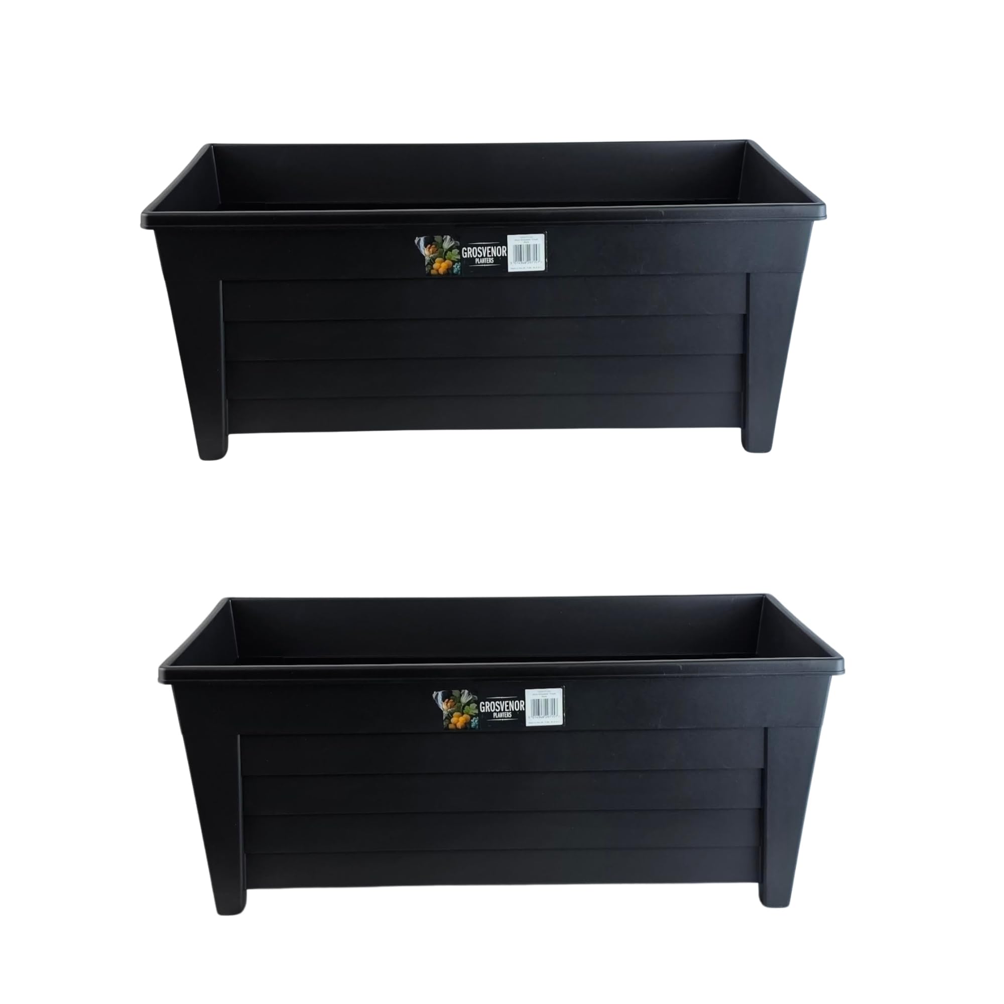 Easy Shopping® Black Large Grosvenor Trough 55cm Long Plant Pot Flower Planter Ideal for Home Office Balconies Gardens Greenhouses & Patios & Park (2)