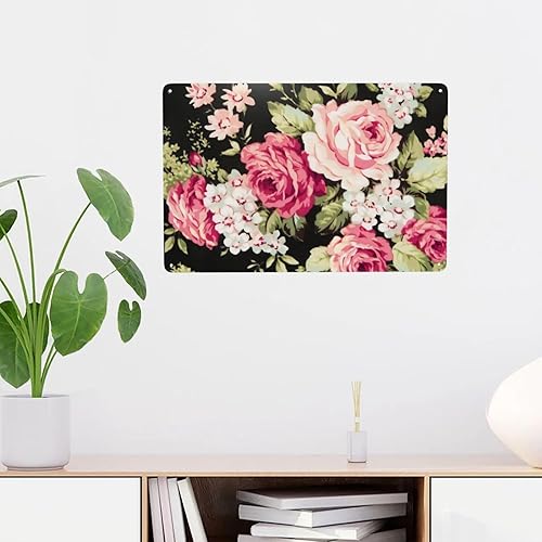 Miniatura 5 de Metal Tin Sign Red And Pink Rose Metal Sign Suitable For Home Garden Kitchen Bar Cafe Restaurant Retro Wall Decor 8x12in