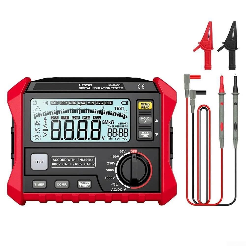 Tester di resistenza di isolamento HT5203 con la chiara esposizione del carattere ed i controlli reattivi per l'operazione veloce e sicura