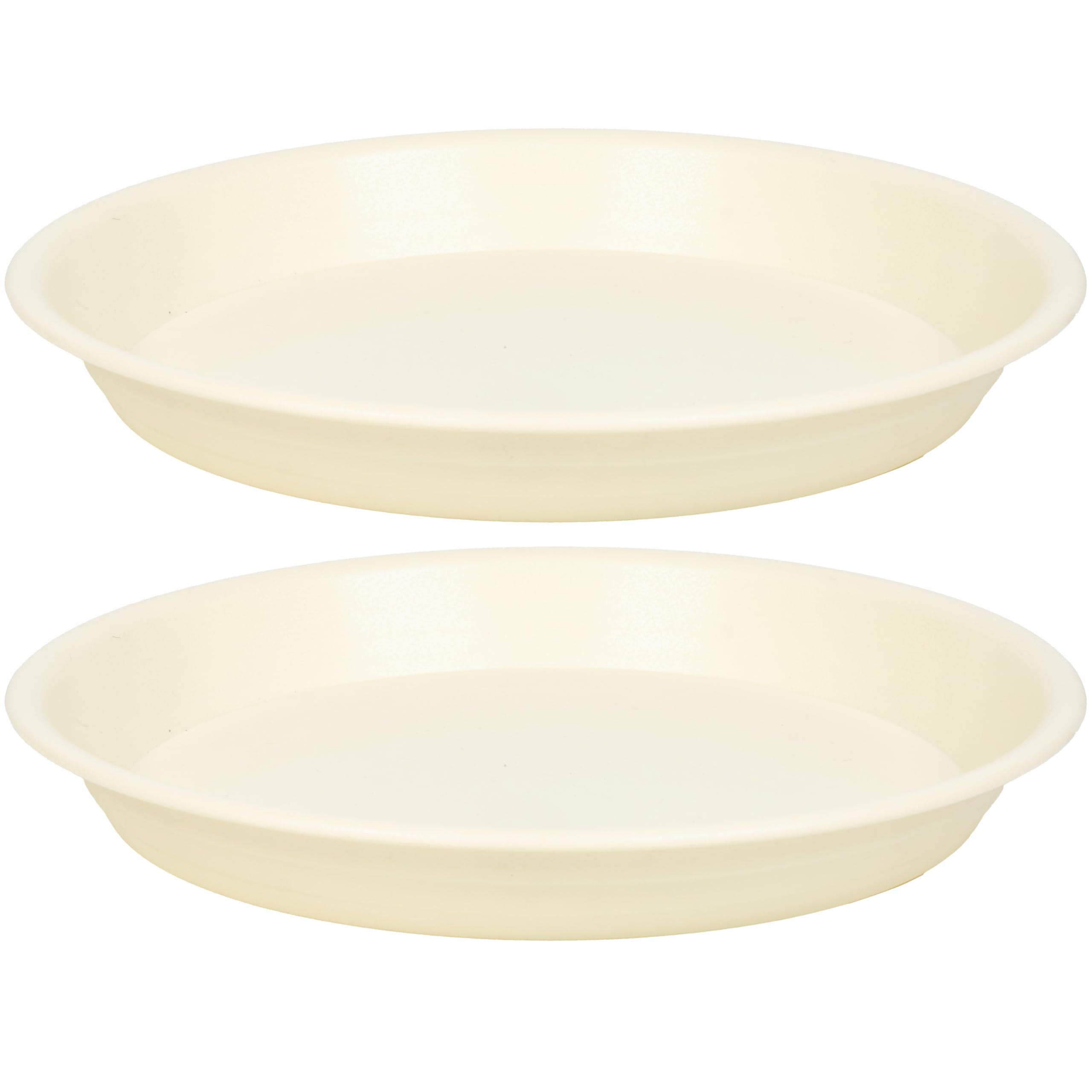 MSKIAUO 2 Pack Plant Saucer Drip Tray 13 14 inch, Large Plastic Flower Planter Saucers and Drip Trays for Indoors Outdoors, Heavy Durable Plant Plate Water Catcher (14", Cream White)