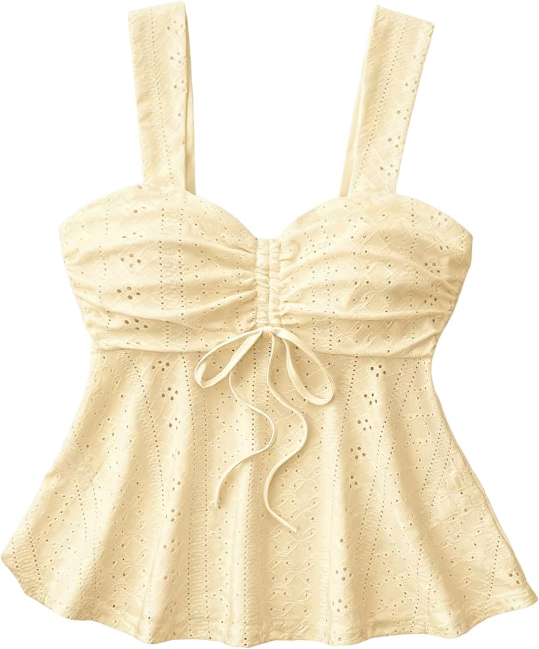 SHENHE Girl's Eyelet Peplum Tank Top Sweetheart Flowy Babydoll Camisole