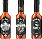 La Pimenterie Hot Sauce 3-Pack – Extreme Heat Trio with Bollywood, Le Fruit Défendu & Post Mortem – Inferno Level (5/5) – Made in Canada – 3 x 148ml