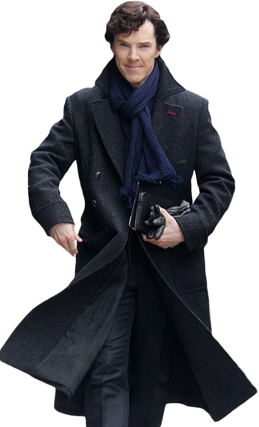 Męski płaszcz Sherlock Holmes Benedict Cumberbatch czarny wełniany i bawełniany trencz kostium 2XS-4XL