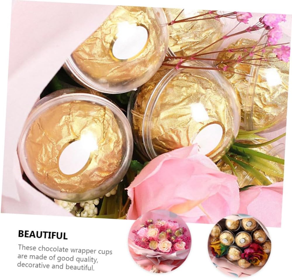 Elegant Chocolate Bouquet Packaging 100pcs Plastic Hollow Wrapping Balls Diy Candy Cups