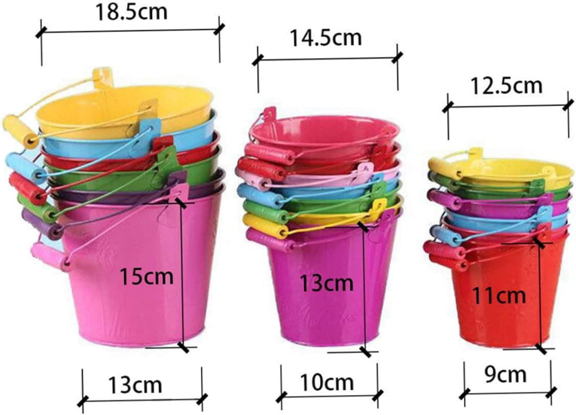 6pcs Beach Bucket Toy for Boy Girl Random Color Iron Playthings for Sand Water Fun Lightweight Kindergarten Toy for Toddlers Promotes Creativity and Social Skills