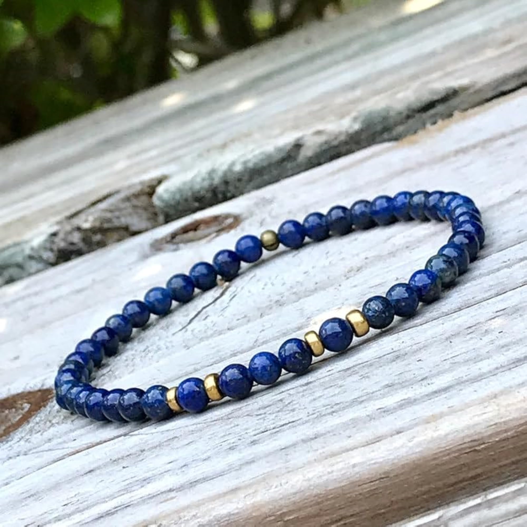 Natural Lapis Lazuli 4mm Stretchable Bracelet, Unisex