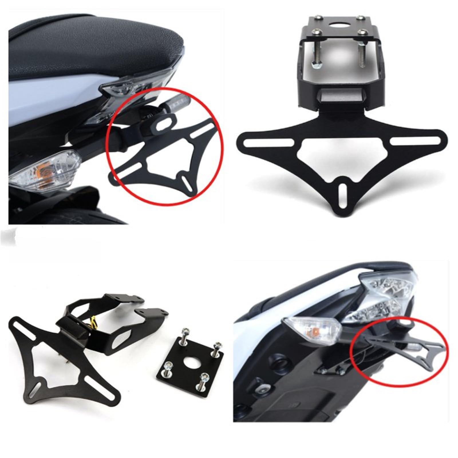 Portatarga Posteriore Moto Con Luce LED Integrata, Compatibile Con Per Z650, Z650 E Ninja650 (2017-2024).
