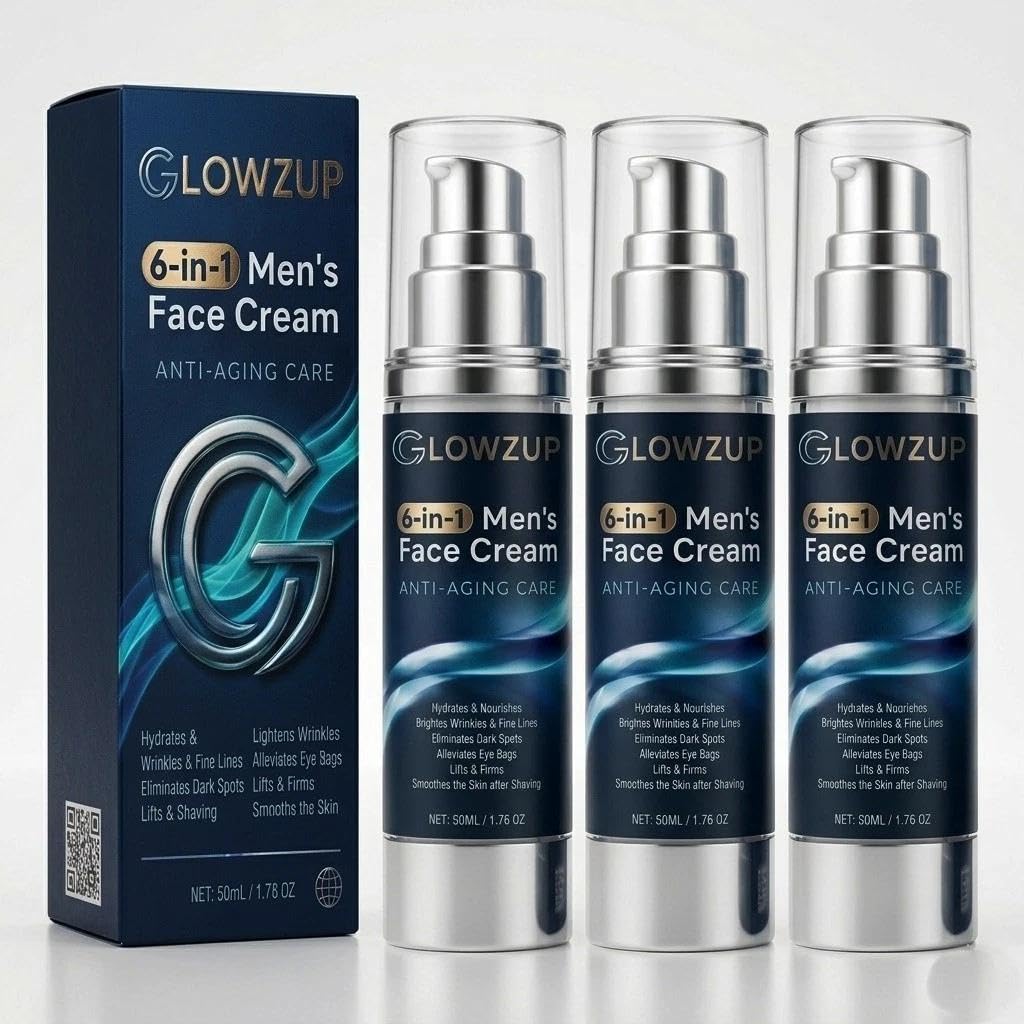 Anti Aging Cream For Men 6 In 1 Face Cream Fights Eye Bags Dark Spots (GLOWZUP) - Pack of 3