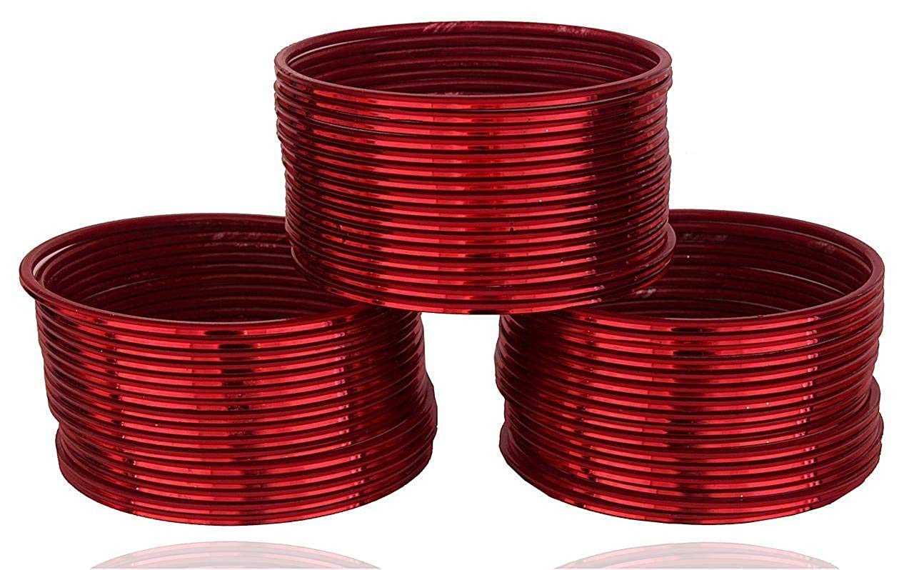 T4 Jewels Plane Glossy Finish Metal Bangles Beautiful Set For Women And Girls - (Pack Of 48 Bangles)_MAROON_2.4 (B0C8GCCZCZ) Amazon Price History, Amazon Price Tracker