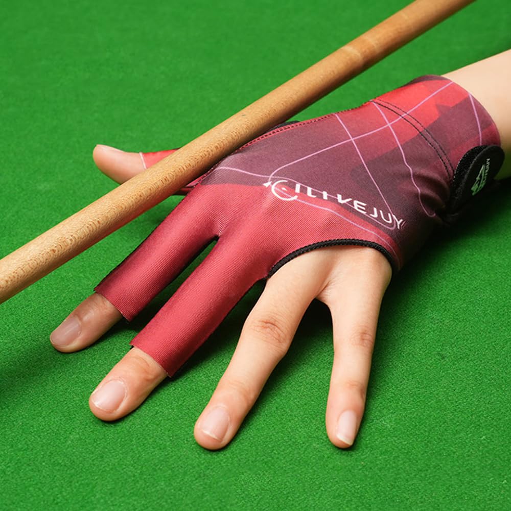 Gants de Billard 3 Doigts Snooker pour Main Gauche Professionnel Accessoires Homme Femme
