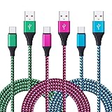Type C Charger Cable , HopePow 3-Pack 6ft Nylon Braided USB C Fast Charging Sync Cable to USB 2.0 for Samsung Galaxy S8, Google Pixel, LG G6 V20 G5, Nexus 6P 5X, HTC 10