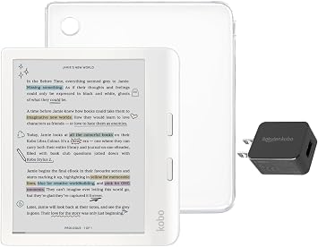 Kobo Libra Colour White eReader with Case Bundle