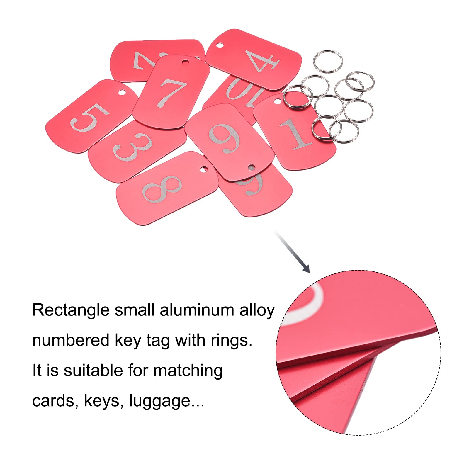 35-Pack Metal Number Tags 1-35 With Rings - Aluminum Key Tags For Labeling, Organizing, Luggage, Bags & Decor