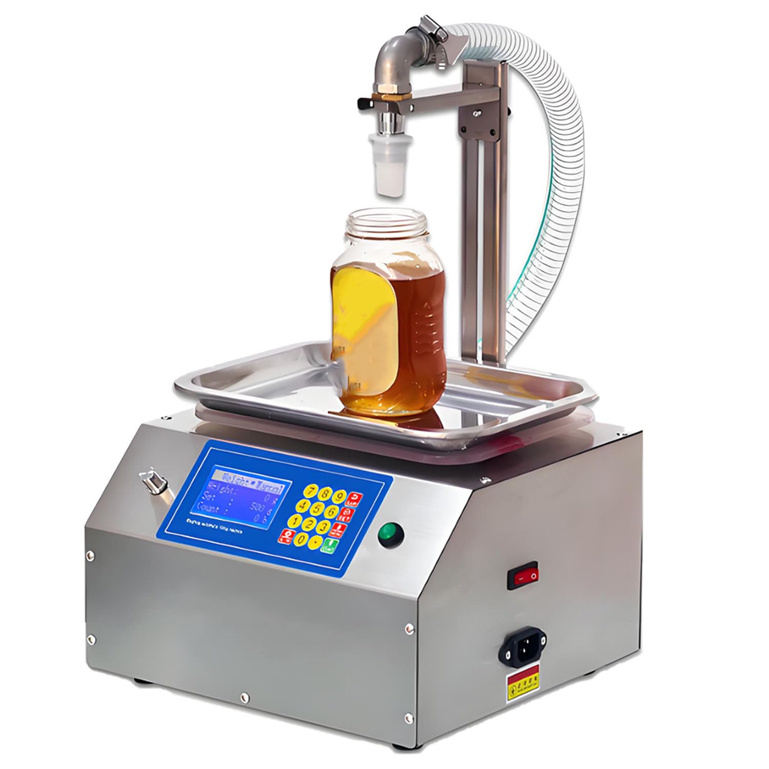 Remplisseuse Automatique de Miel 200 W, Machine de Remplissage de liquides à Haut débit (7 L/Min), idéale pour la pâte de sésame, Le Beurre de cacahuète, la crème et la Confiture.