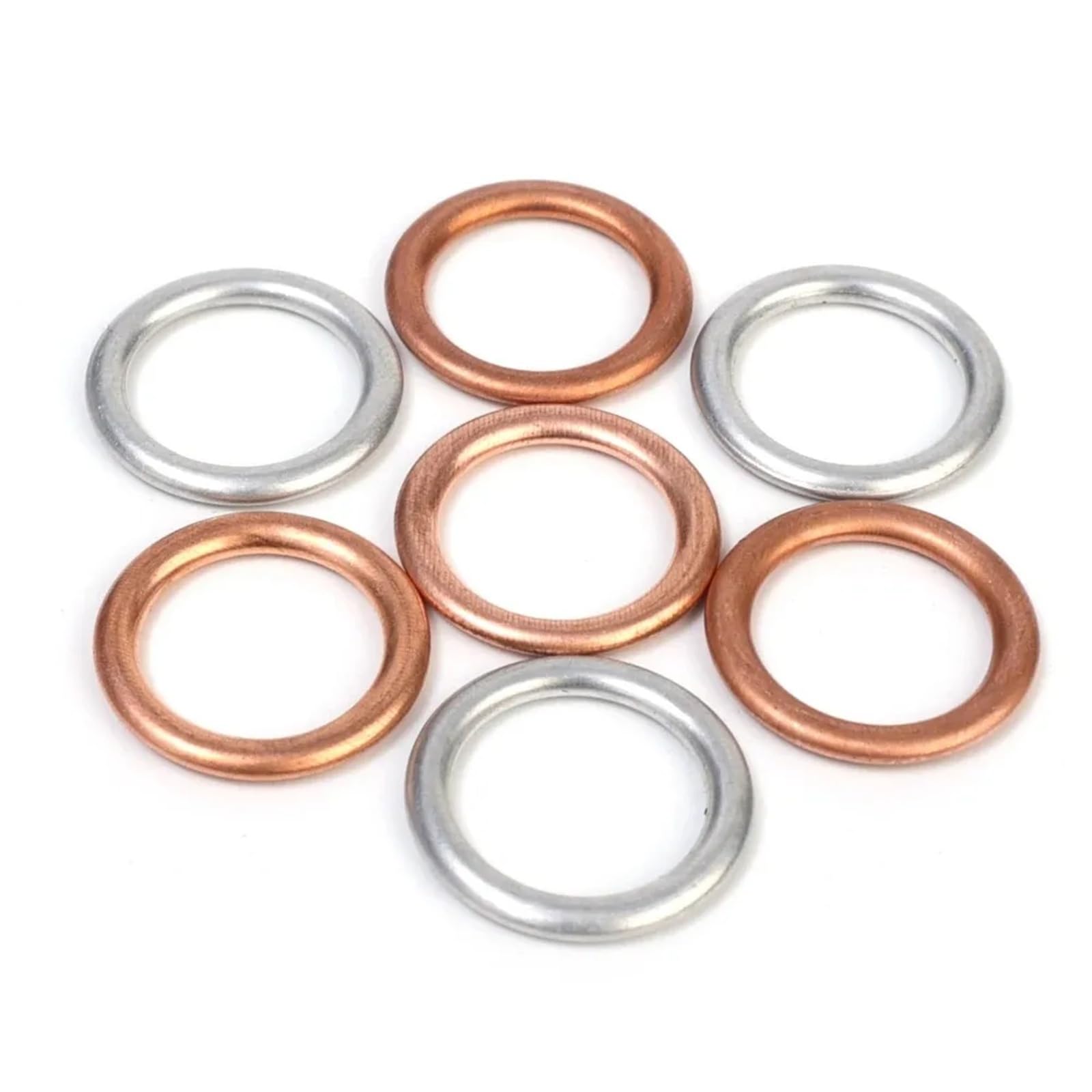 Compatible con junta de tapón de drenaje de aceite de aluminio/cobre para cambio de aceite de motor Apto para Audi, arandela de sellado reemplazable(Copper Gaskets,100pcs)