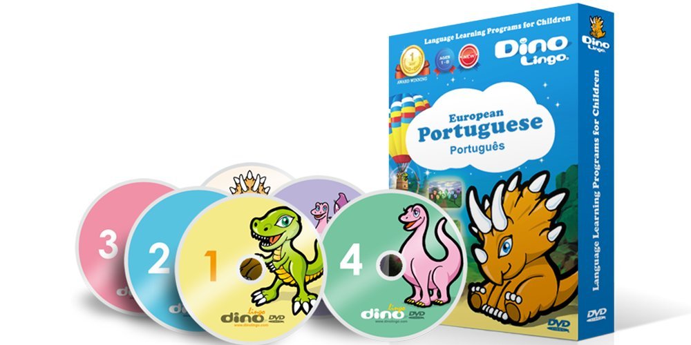 Set of 6 DVDs for children learning European and Portuguese-More words can be spoken just by watching!-Dino Lingo-[NTSC] JAPANESE EDITION