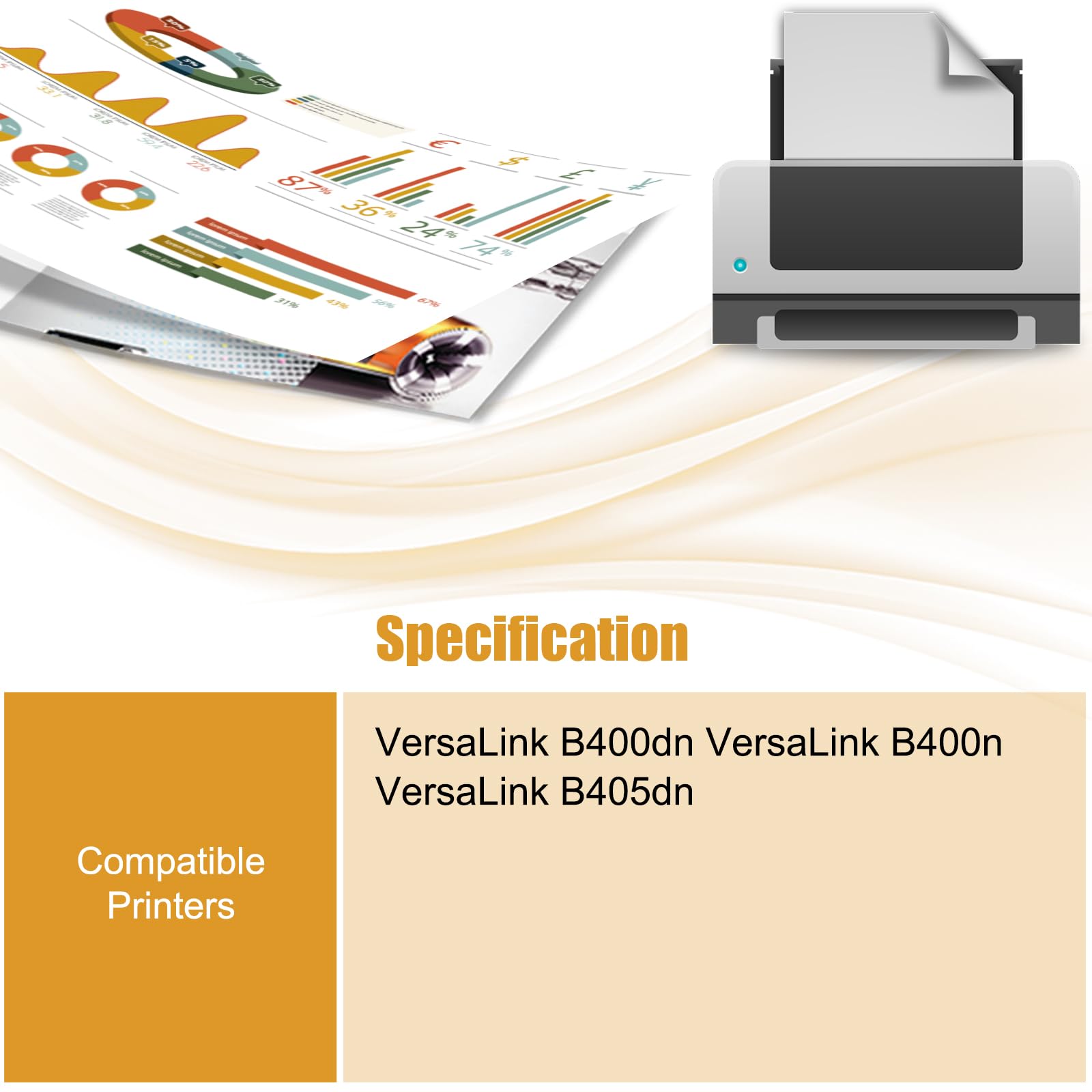 126K36842 Fuser Unit Compatible for Xerox VersaLink B400dn VersaLink B400n VersaLink B405dn Printers, with Chip, High Yield 470000 Pages, High-Definition Printing (1 Set)