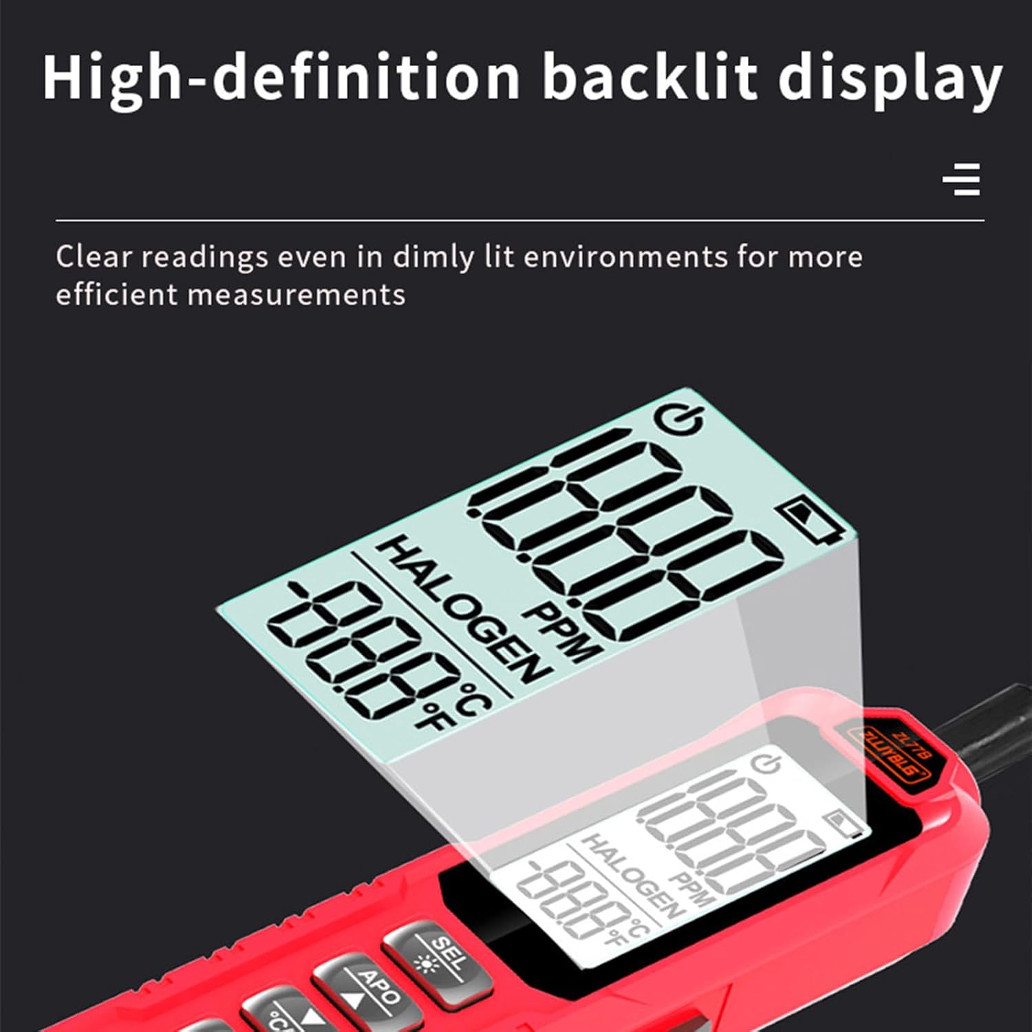 HVAC Leak Detector Tester AC Sniffer CFCs HCFCs with Light & Alarm Semiconductor Sensors