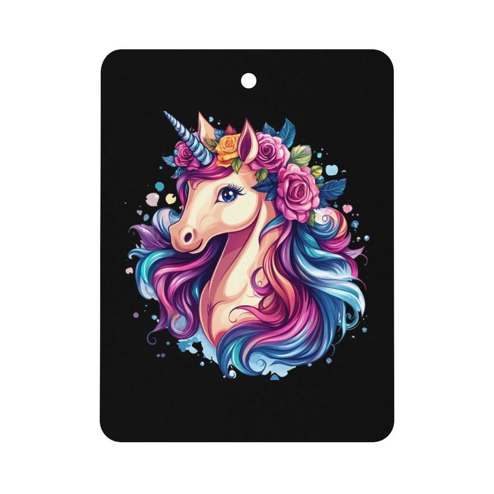 Flower Un-icorn Car Air Freshener Hanging Aromatherapy Tablets for Car Accessories Square