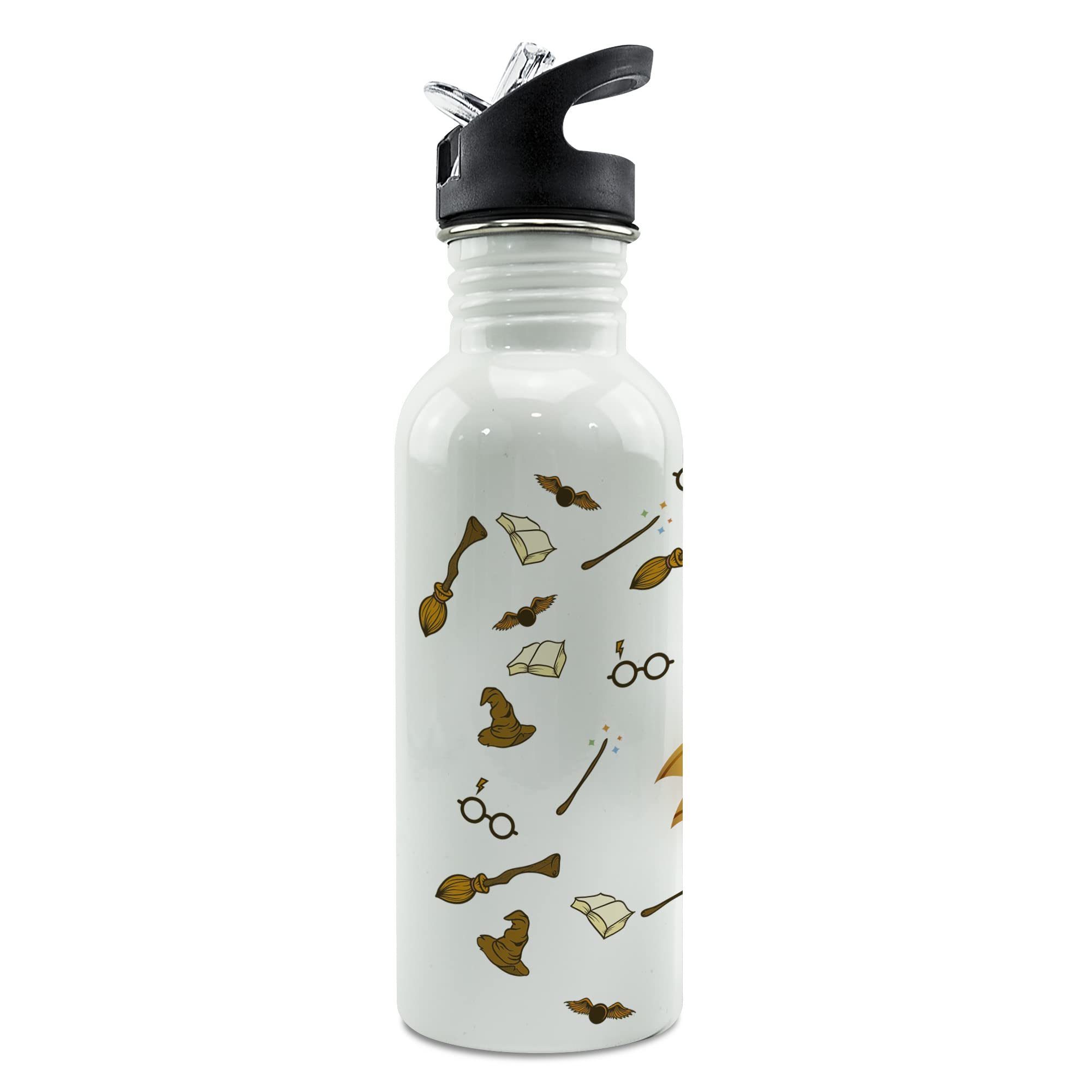 LolaPix Botella personalizada. Botella acero inoxidable. Libre BPA. Capacidad 600ml. Regalos personalizados para fans. Botella Straw Stop. MAGO